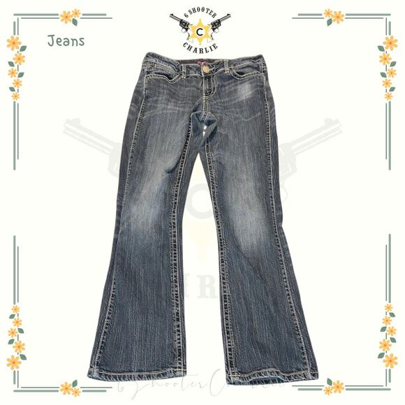 Wrangler Premium Patch Women's Stone Wash Blue Jeans Size 9 Stretch - Picture 1 of 7